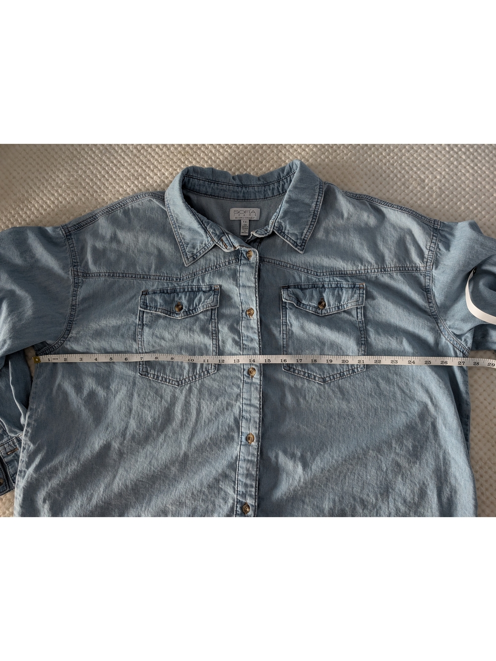 sofia by sofia vergara Light Blue Denim Button-Down Shirt - Picture 4 of 12